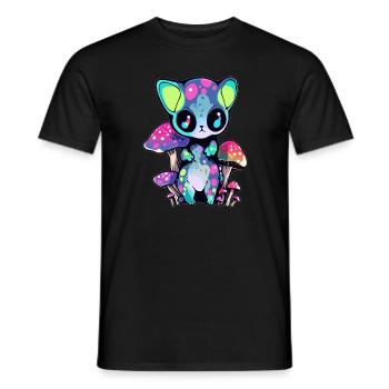 Cute Party Cat Festival Rave - Men's T-Shirt - black - Front - AI Model Male 178 light (178cm)