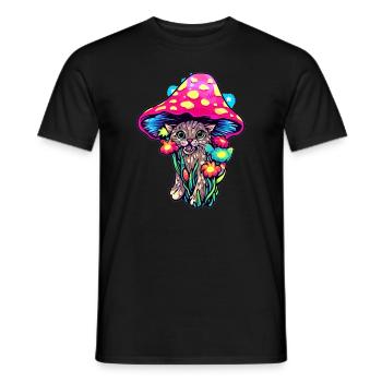 EDM Trippy Festival Rave Psychedelic Party Kat - Men's T-Shirt - black - Front - AI Model Male 178 light (178cm)