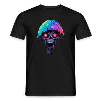 Techno Festival Spooky Cat - Männer T-Shirt - Schwarz - Vorne - AI Model Male 178 light (178cm)