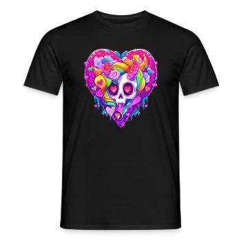 Psychedelic Party Unicorn Lover Trippy Fest - Men's T-Shirt - black - Front - AI Model Male 178 light (178cm)