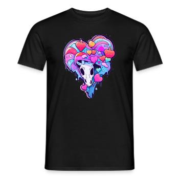 Süßes EDM Einhorn Trippy Psychedelic - Männer T-Shirt - Schwarz - Vorne - AI Model Male 178 light (178cm)