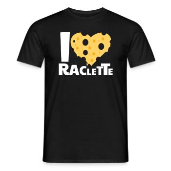 I Love Raclette Cheese - Men's T-Shirt - black - Front - AI Model Male 178 light (178cm)