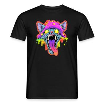 EDM Trippy Cat DJ DJ psychédélique - T-shirt homme - noir - Devant - AI Model Male 178 light (178cm)