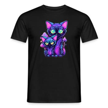 Amateurs de musique électronique EDM Festival Cat - T-shirt homme - noir - Devant - AI Model Male 178 light (178cm)
