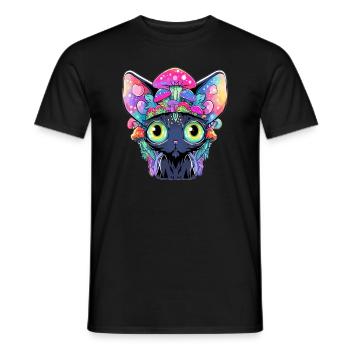 EDM Festival Trippy Forest Art Psychedelic Rave - Männer T-Shirt - Schwarz - Vorne - AI Model Male 178 light (178cm)