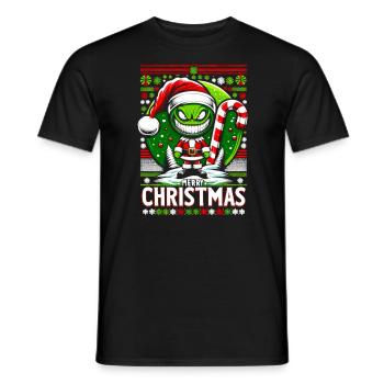 Candy Cane Christmas Humor Tee - Men's T-Shirt - black - Front - AI Model Male 178 light (178cm)