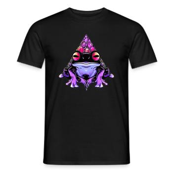 Trippy Frog Art Electronic Music Festival EDM Rave - Men's T-Shirt - black - Front - AI Model Male 178 light (178cm)