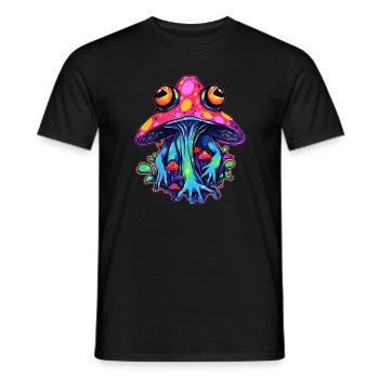 Electronic Music Festival Trippy Frog Art - Men's T-Shirt - black - Front - AI Model Male 178 light (178cm)