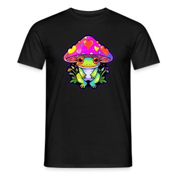 Cute Frog Lover Art EDM Festival - Men's T-Shirt - black - Front - AI Model Male 178 light (178cm)