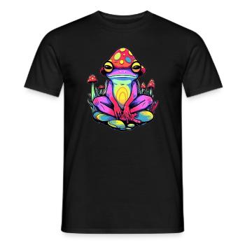 Liebhaber Elektronischer Musik Meditation Frosch - Männer T-Shirt - Schwarz - Vorne - AI Model Male 178 light (178cm)