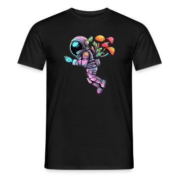 Champignon Astronaute EDM Trippy Forest Rave - T-shirt homme - noir - Devant - AI Model Male 178 light (178cm)