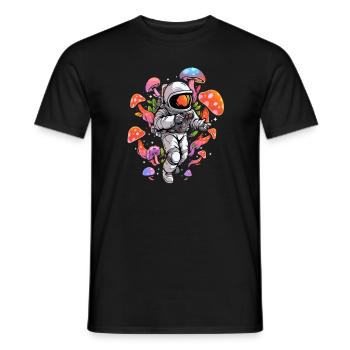 Champignon astronaute Festival de la forêt d’été EDM Rave - T-shirt homme - noir - Devant - AI Model Male 178 light (178cm)