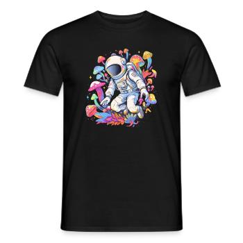 Summer EDM Festival Trippy Astronaut Rave - Men's T-Shirt - black - Front - AI Model Male 178 light (178cm)