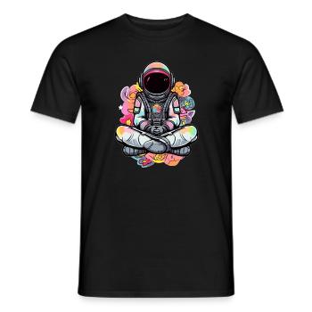 Trippy Meditation Astronaut Psychedelic Festival - T-shirt homme - noir - Devant - AI Model Male 178 light (178cm)