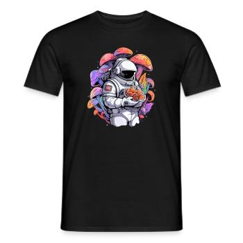 Champignon mignon Arty Trippy astronaute EDM Rave - T-shirt homme - noir - Devant - AI Model Male 178 light (178cm)