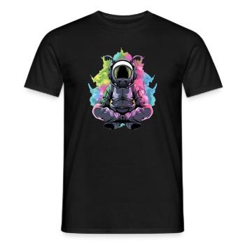 Festival de musique électronique Astronaute Trippy Rave DJ - T-shirt homme - noir - Devant - AI Model Male 178 light (178cm)