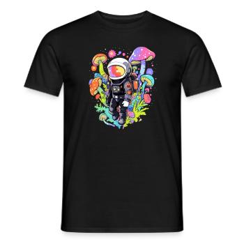 Electronic Music Lover EDM Festival Trippy Forest - Men's T-Shirt - black - Front - AI Model Male 178 light (178cm)
