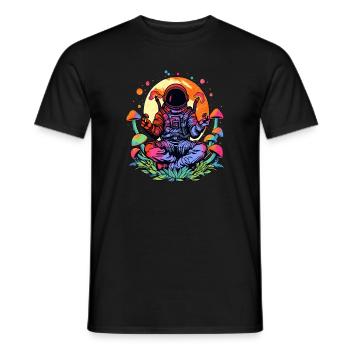 Trippant Fête Astronaute Méditation Psychédélique Rave - T-shirt homme - noir - Devant - AI Model Male 178 light (178cm)