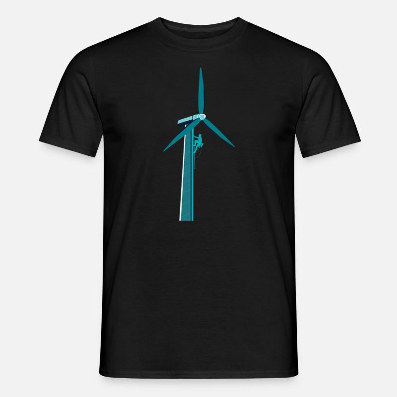Windpower Klettern Wind Windenergie - Männer T-Shirt - Schwarz