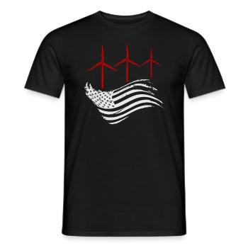 Wind Power America Wind Wind Energy - Men's T-Shirt - black - Front - AI Model Male 178 light (178cm)
