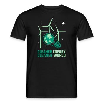 Énergie éolienne Énergie plus propre Énergie éolienne - T-shirt homme - noir - Devant - AI Model Male 178 light (178cm)