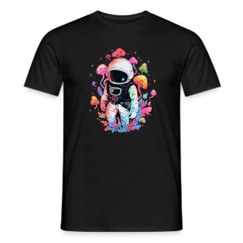 Summer Electronic Music Festival Trippy Astronaut - Men's T-Shirt - black - Front - AI Model Male 178 light (178cm)