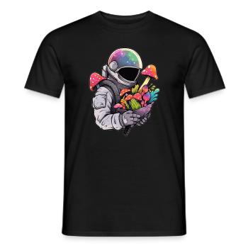 Trippy Festival Champignon Astronaute Fête EDM Rave - T-shirt homme - noir - Devant - AI Model Male 178 light (178cm)