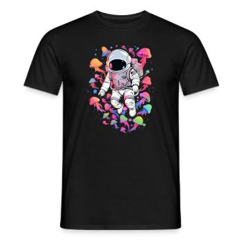 Trippy Astronaute Psychédélique EDM Festival Rave - T-shirt homme - noir - Devant - AI Model Male 178 light (178cm)