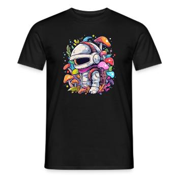 Festival de drum and bass Trippy Astronaute EDM Rave - T-shirt homme - noir - Devant - AI Model Male 178 light (178cm)