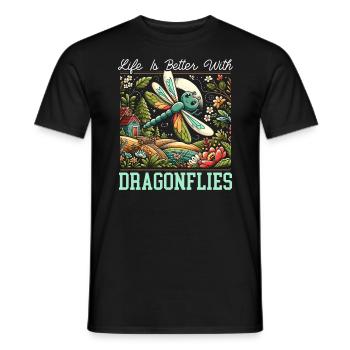 Cottagecore Esthétique Libellule Amante Gobelin - T-shirt homme - noir - Devant - AI Model Male 178 light (178cm)
