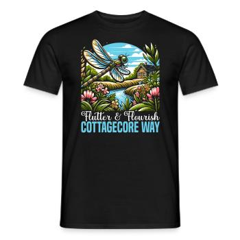 Cottagecore Esthétique Libellule Amante Gobelin - T-shirt homme - noir - Devant - AI Model Male 178 light (178cm)