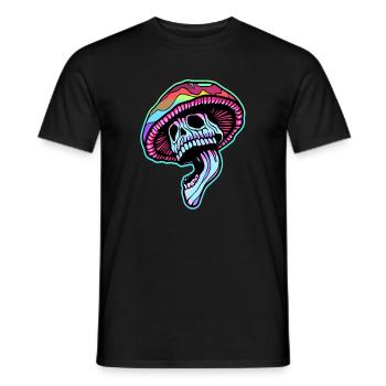 Trippy Skull Psychédélique Festival EDM Rave - T-shirt homme - noir - Devant - AI Model Male 178 light (178cm)