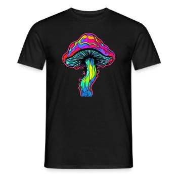 Forêt Rave Champignon EDM Fête Trippy DJ - T-shirt homme - noir - Devant - AI Model Male 178 light (178cm)