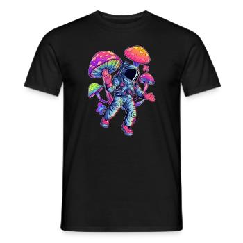 Astronaute Astronaute Champignon De Fête Psychédélique - T-shirt homme - noir - Devant - AI Model Male 178 light (178cm)