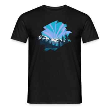 Nordlichter Polarlicht Aurora Borealis - Männer T-Shirt - Schwarz - Vorne - AI Model Male 178 light (178cm)