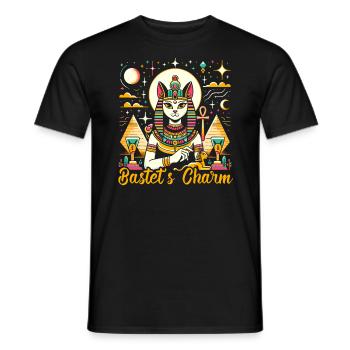 Bastet Egyptian Goddess Egypt Pyramid Egypt - Men's T-Shirt - black - Front - AI Model Male 178 light (178cm)