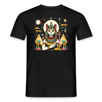 Bastet Déesse égyptienne Égypte Pyramide Égypte - T-shirt homme - noir - Devant - AI Model Male 178 light (178cm)