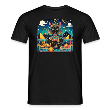 Bastet Déesse égyptienne Égypte Pyramide Égypte - T-shirt homme - noir - Devant - AI Model Male 178 light (178cm)