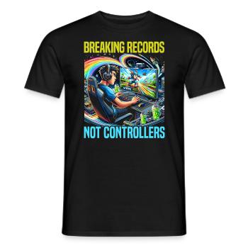 Speedrunning Video Game Player Gamer Gaming - Men's T-Shirt - black - Front - AI Model Male 178 light (178cm)
