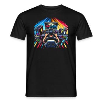 Speedrunning Video Game Player Gamer Gaming - Men's T-Shirt - black - Front - AI Model Male 178 light (178cm)