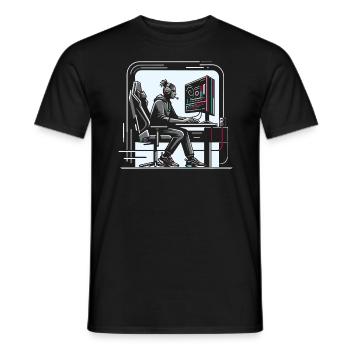 Speedrunning Video Game Player Gamer Gaming - Men's T-Shirt - black - Front - AI Model Male 178 light (178cm)