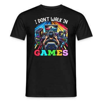 Speedrunning Video Game Player Gamer Gaming - Men's T-Shirt - black - Front - AI Model Male 178 light (178cm)