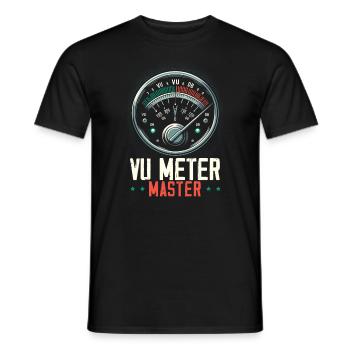 VU Meter Audiopile Ingénieur du son de musique analogique - T-shirt homme - noir - Devant - AI Model Male 178 light (178cm)