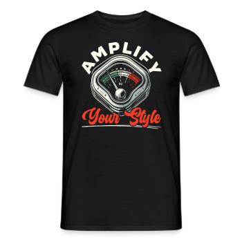 VU Meter Audiopile Analoge Musik Toningenieur - Männer T-Shirt - Schwarz - Vorne - AI Model Male 178 light (178cm)