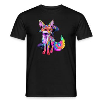 Festival de musique électronique EDM Soirée Renard Rave - T-shirt homme - noir - Devant - AI Model Male 178 light (178cm)