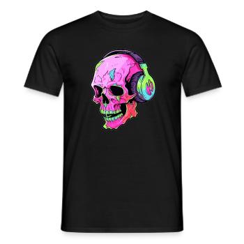 Heavy Music Lover EDM Crâne DJ Trippy Rave - T-shirt homme - noir - Devant - AI Model Male 178 light (178cm)