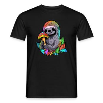 Electronic Music Festival Trippy Sloth DJ - Männer T-Shirt - Schwarz - Vorne - AI Model Male 178 light (178cm)