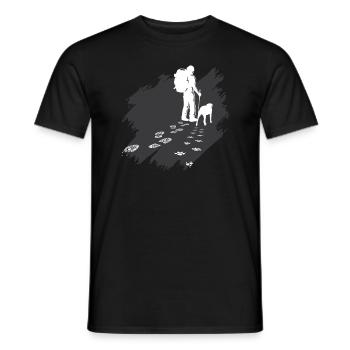 Hikers Tracks Dogs Dog Doggy - Men's T-Shirt - black - Front - AI Model Male 178 light (178cm)