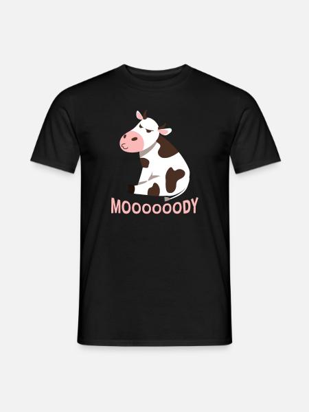 Moooooody Kuh Kühe Bauer Kinder - Männer T-Shirt - Schwarz