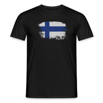 Finlande Drapeau Helsinki Finnois - T-shirt homme - noir - Devant - AI Model Male 178 light (178cm)